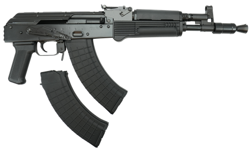 Pioneer Arms Hellpup Pro 7.62x39mm 30rd, 11.73" Black Threaded Barrel, Receiver Black Side Mounted Optic Rail, Rear Picatinny Rail, Black Polymer Forend, Black Plastic Grip