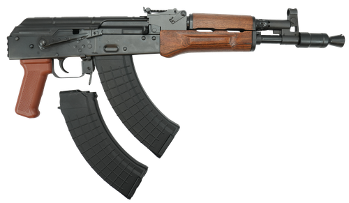 Pioneer Arms Hellpup Pro 7.62x39mm 30rd, 11.73" Black Threaded Barrel, Receiver Black Side Mounted Optic Rail, Rear Picatinny Rail, Wood Forend, Wood Grip