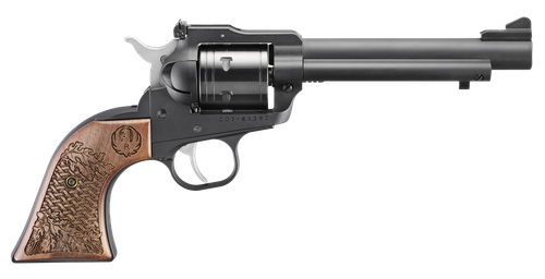 Ruger Super Wrangler Collector's Series 22 LR/22 WMR 5.50" Black Cerakote Frame & Cylinder, Engraved American Walnut Grip 6 Shot
