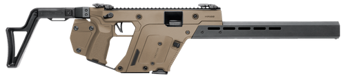 Kriss VECTOR CRB Gen III 10MM, 16" Threaded Barrel, 9/16X24, Matte , Flat Dark Earth, Low-Profile Flilp-Ups, Fixed Stock, 10rd, California Compliant