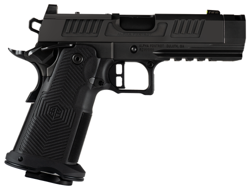 Alpha Foxtrot AF1911 Romulus Compact 9mm Luger 3.50" Compensator Barrel, Optic Ready/Serrated Slide Picatinny Rail, Polymer Grip, 10 Rd