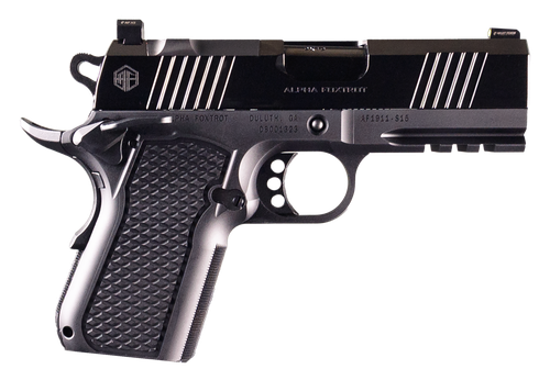 Alpha Foxtrot AF1911 S15 9mm 15rd, 3.5" Bull Barrel, Polished Black, Optic Ready, Serrated, Beavertail, Picatinny Rail, RMSc Footprint