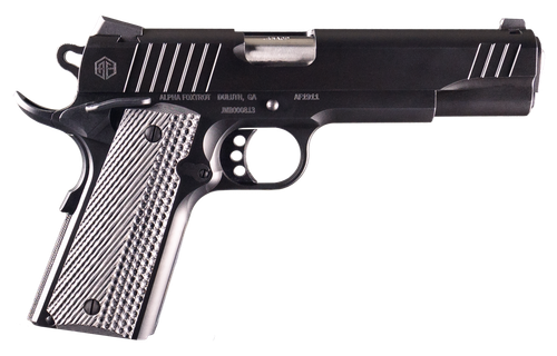 Alpha Foxtrot AF1911 Enhanced Full Size 9mm 5" Barrel, Black QPQ SS Frame Beavertail Checkered Polymer Grip, 10 Rd