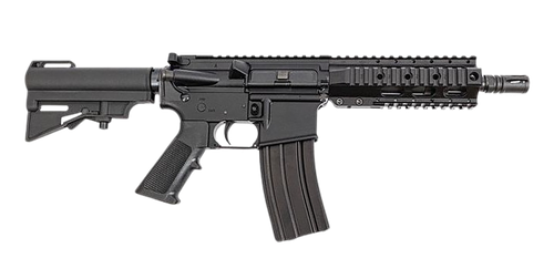 DPMS Panther Arms Kitty Kat A4 AR15 Pistol 5.56 NATO 7.50" Barrel, Quad Picatinny Rail, Black Polymer Adj CAR Brace, A2 Style Grip, 30 Rd Mag