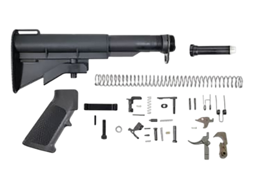 Dpms Panther Arms CAR-15 Lower Build Kit AR-15 Black A2 Grip, Fiberlite Buttstock