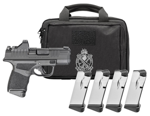 Springfield Hellcat OSP 380 ACP, 3" Barrel, Melonite Black, Textured Grip, Tritium Front Sight, Tactical Rear, Viridian Green Dot Optic, 3x13rd and 1x11rd, Range Bag
