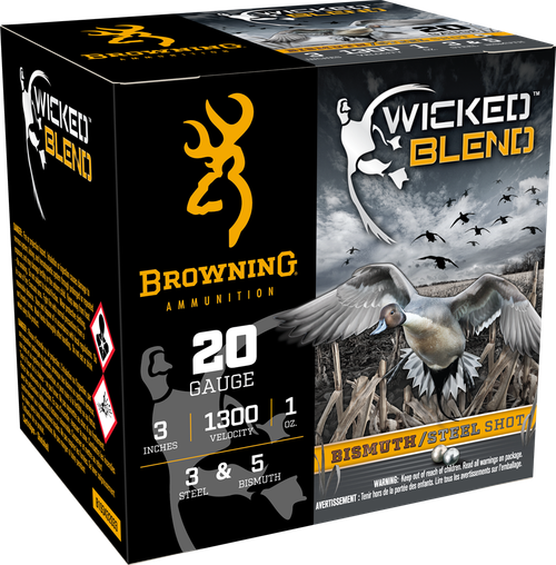 Browning Wicked Blend 20 Gauge 3" 1oz 3/5BI Shot 25 Per Box/10 Case