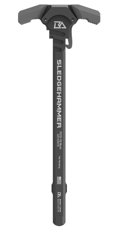 Breek Arms AR15 Sledgehammer Charging Handle Mil Spec AR15/M16 Rifles Gray Aluminum, Good For Suppressors