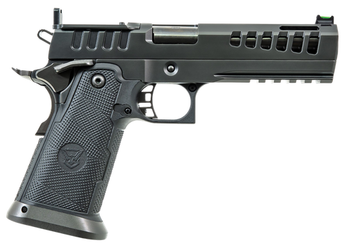 Watchtower Demolitia 9mm, 5" Ported Barrel, Blackout Graphite, Optic Cut/Ported/Serrated Slide, Beavertail, Rail, Kevlar Grip, 17rd-20rd Mags