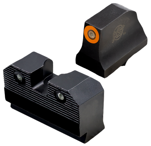 XS Sights R3D 2.0, Suppressor Height Night Sight, Fits Glock 17/19/22/23/24/26/27/31/32/33/34/35/36, Orange Front Outline, Green Front/Rear Tritium