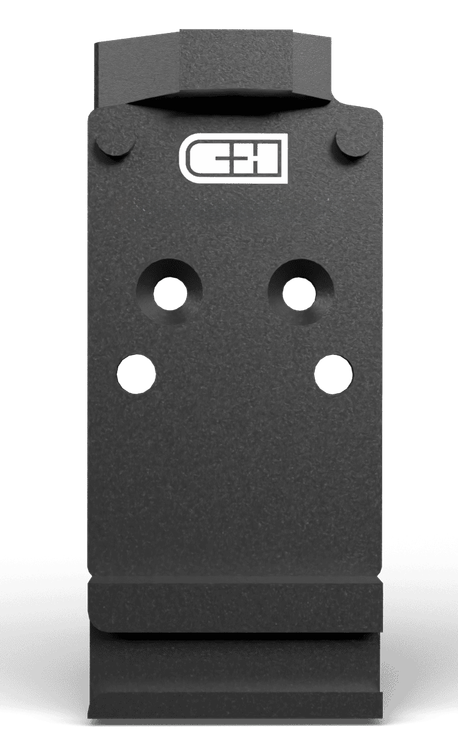 C&H Precision V4, Optic Mounting Plate, Steel Construction, GLOCK Dovetail, Fits Optic Ready CZ Shadow 2, Trijicon RMR/SRO, Holosun 407C/507C/507Comp/508T & C&H EDC-XL/Comp, Anodized Finish, Black