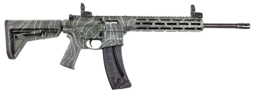 Smith & Wesson M&P 15-22 Sport 22LR, 16.5" Threaded Barrel, A2, Olive Drab Green Cerakote, Topographical, Magpul MOE, M-Lok, Magpul Sights, 25rd