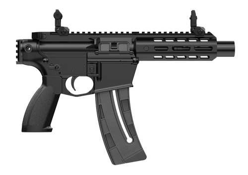 Retay RA15-22 22 LR, 8" Barrel, Matte Black, Polymer Grip, Stabilizing Brace, Flip Front And Rear Sights, 25rd