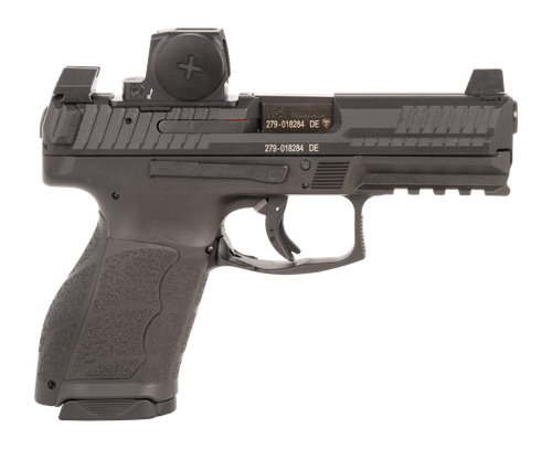 HK VP9A1 K Optic Compact Frame 9mm 15rd,4.09" Black Barrel, Black Steel Serrated Optic Slide, Black Polymer Frame Picatinny Rail, Interchangeable Backstrap Grip, Vortex CCW