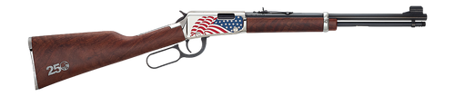 Henry H1 America's 250th Anniversary Tribute 22 LR, 16.5" Barrel, Engraved, Blued, Fancy American Walnut, American Flag Cerakote, Hooded Blade Front Sight, 13rd