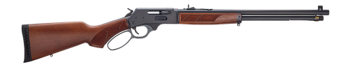 Henry H09 Provider 35 Remington, 20" Barrel, Blued, American Walnut, Checkered, Adj Semi-Buckhorn Rear, Brass Bead Front, 6rd