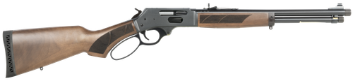 Henry H09 Protector Carbine 360 Buckhammer, 16.5" Threaded Barrel, Blued, American Walnut, Checkered, Adj Semi-Buckhorn Rear, Diamond Insert, Brass Bead Front, 4rd H009PGR360