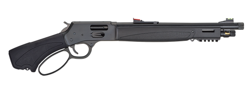 Henry H12 Bears Leg 357 Mag-38 Special, 13.8" Threaded Barrel, Blued, Black, Adj Semi-Buckhorn Rear, Brass Bead Front, 4rd