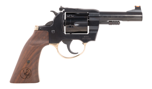 Henry H17 Big Boy Deadeye 357 Mag/38 Special, 4" Barrel, Polished Blued, American Walnut Gunfighter, Adj Rear, Ramp Fiber Front, 6rd