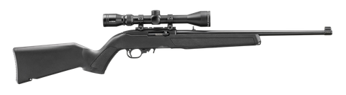 Ruger 10/22 Scope Package, 22 LR, 18.5" Barrel, Satin Black, Adjustable Rear Sight, Gold Front Bead Sight, Viridian EON 3-9X40 Scope, Case, 10 Rd