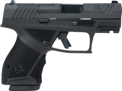 Taurus TX9 9mm, 3.4" Barrel, Nitride Finish, Black, Drift Adjustable Rear Sight with Removable Front Sight, Optics Ready T.O.R.O. Slide, 13rd, 2 mags