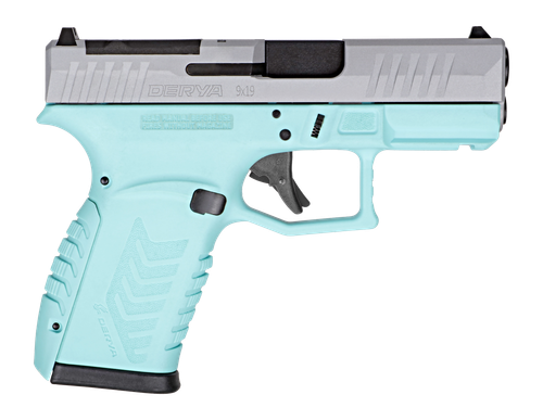 Derya DY9Z Exclusive Micro Compact 9mm 15+1 3.50" Barrel, Optic Ready/Serrated Slide, Blue Polymer Frame w/Accessory Rail, RMSc Footprint