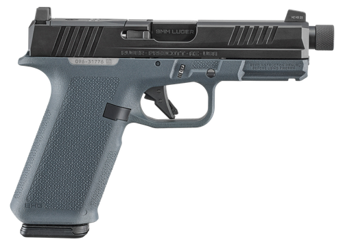 Ruger RXM, 9mm, 4.5" Barrel, Threaded 1/2X28, Nitride Finish, Black Slide, Magpul EHG Gray Frame, Optics Ready, Front Night Sight, 17rd, 2 Magpul PMAG 17 GL9 mags