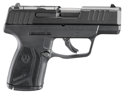 Ruger MAX-9 9mm, 3.2" Barrel, Black Oxide, Adj Sights, Optics Ready, Thumb Safety, 10rd Mag