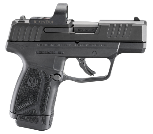 Ruger MAX-9 Red Dot 9mm, 3.20" Barrel, Black Oxide, Adj Rear Sight, Optics Ready, Thumb Safety, 12rd Mag, Ruger Ready Dot Micro Reflex Sight