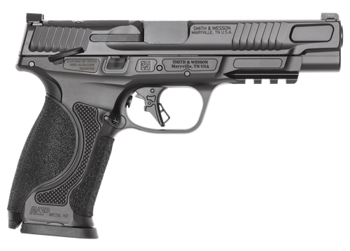 Smith & Wesson M&P M2.0 Metal Heavy Duty 9mm, 5" Barrel, Armornite Black, Front Night Sight, Black Rear Sight, Thumb Safety, Optics Ready, 2x10rd Mags