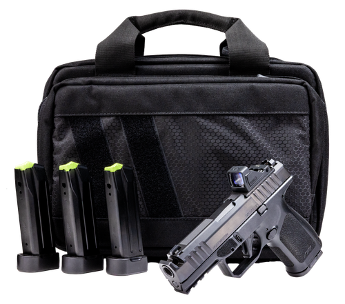 Rost Martin RM1C Comp Bundle *CA Compliant Compact Frame 9mm 4" Compensated Barrel, Polymer Frame w/Picatinny Rail, Viridian RFX-11 Green Dot, 10 Rd