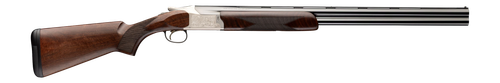 Browning Citori 825 Feather 12 Ga Break Open 3" 2rd 28" Gloss Blued Over/Under Vent Rib Barrel, Engraved Silver Nitride Aluminum Alloy Receiver, Fixed Gloss Black Walnut Stock, Right Han