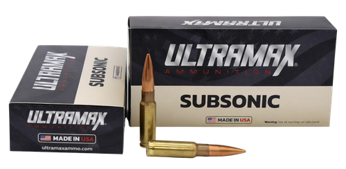 ULTRAMAX Ammunition Subsonic 8.6 Blackout 300gr Hollow Point Boat Tail Match 20 Per Box/10 Case