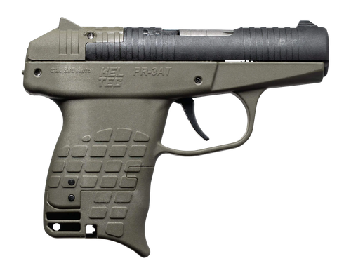 Kel-Tec PR-3AT, Sub-Compact, 380ACP, 2.85" Barrel, Matte Green with Black Slide, 13rd, (2)-7rd Stripper Clips
