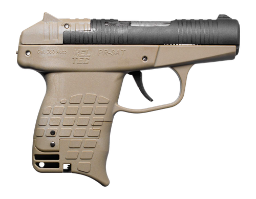 Kel-Tec PR-3AT, Sub-Compact, 380ACP, 2.85" Barrel, Matte Tan with Black Slide, 13rd, (2)-7rd Stripper Clips