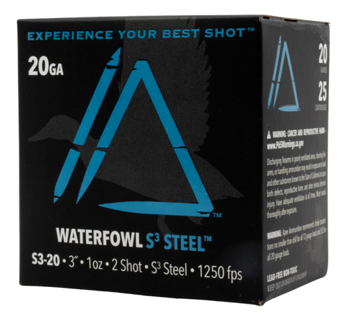 Apex Ammunition S3 Steel Waterfowl 20 Ga, 3", #2 Shot, 1oz, 25rd Box