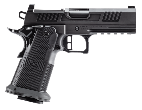 Alpha Foxtrot AF1911 Romulus 45 ACP 13rd,4.25" Black DLC Stainless Steel Bull Barrel, Optic Ready/Serrated Slide & Frame Beavertail & Picatinny Rail, RMR/RMSc Footprint