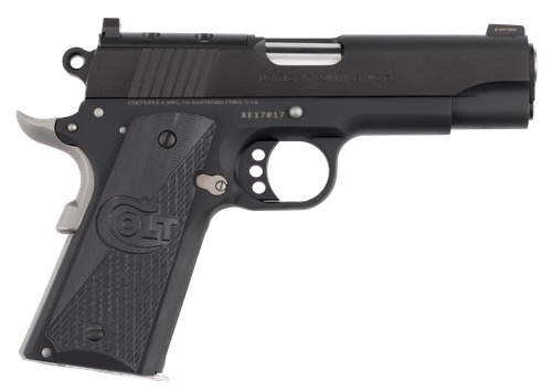 Colt Night Commander 45 ACP, 4.25" Stainless Barrel, Matte Black Cerakote, Optic Ready-Serrated, Beavertail, Black G10 Grips, 8rd