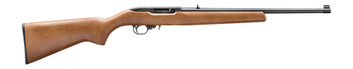 Ruger 10/22 22 LR, 18.5" Barrel, Satin Black, Birch Stock, Adj Rear Sight, Gold Bead Front, 10rd