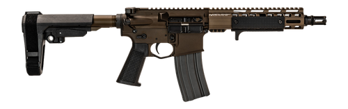 Griffin Armament MK1 PSD 223 Wylde 9.50" Threaded Barrel, Terra Brown Anodized Aluminum Receiver Picatinny Rail, M-Lok Handguard, Black Polymer SBA3 Brace, Black A3 Grip