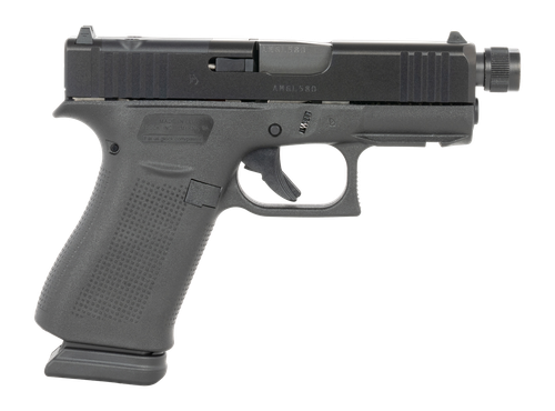 Glock G43X 9mm 15rd,3.41" Black Threaded Barrel, Black Steel Optic Ready/Serrated Slide, Black Polymer Frame Accessory Rail, Ambidextrous