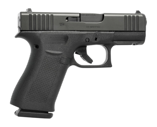 GLOCK 43X, Sub-Compact, 9mm, 3.41" Barrel,nDLC Finish, Black, Front Rail, No Finger Grooves, Fixed Sights, 15rd, 2 mags