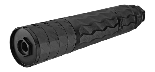 Primary Weapons Systems BDE36 Ti .338 Lapua/8.6 Blackout, 9.27" Long Configuration, 7" Short Configuration, 1.75" Diameter, Titanium Construction, DLC Black, HUB Compatible, Includes 5/8X24 Direct Thread HUB Mount, 15.7oz