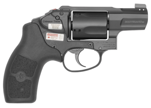 Smith & Wesson Bodyguard 2.0 Laser Small 38 Special +P 5 Shot 1.88" Black Stainless Steel Barrel, Black PVD Cylinder, Black Aluminum Black Polymer Grip, Crimson Trace Laser, Conce