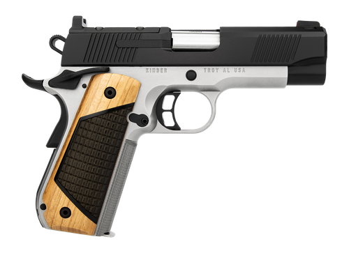 Kimber Next Generation Pro 1911 45ACP, 4" Bull Crowned Barrel, Matte Stainless Black Slide, Black Walnut Inlay Grips, Fiber Optic, Serrated Sights, Optics Ready