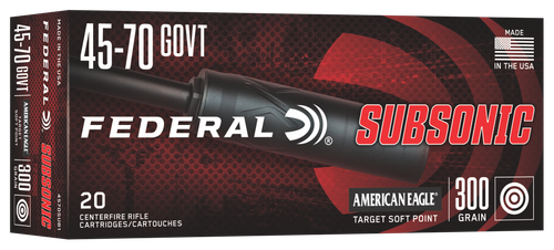 Federal Subsonic 45-70Gov 300gr Target Soft Point 20 Per Box/10 Case
