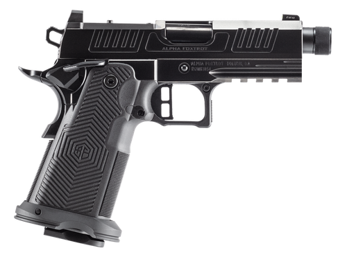 Alpha Foxtrot 19 AF1911 Romulus 9mm, 3.5" Threaded Barrel, Polished Stainless, Optic Ready, Serrated, Beavertail, Rail, RMR/RMSc, 20rd