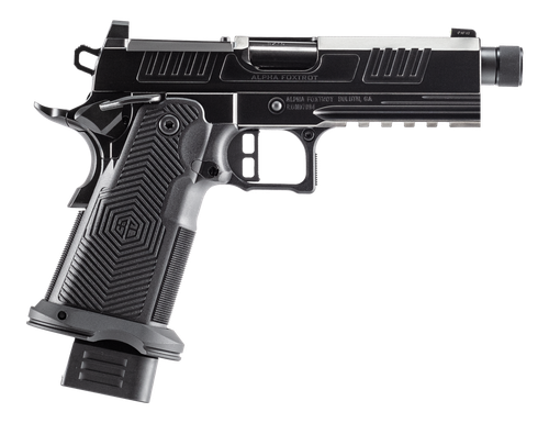 Alpha Foxtrot AF1911 Romulus 9mm, 4.25" Threaded Barrel, Polished Stainless, Optic Ready-Serrated, Beavertail, Rail, RMR/RMSc, 20rd