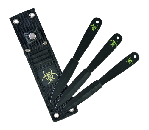 Ruko Throwning Knives 3 PC 7.38" Carbon Steel Clamshell