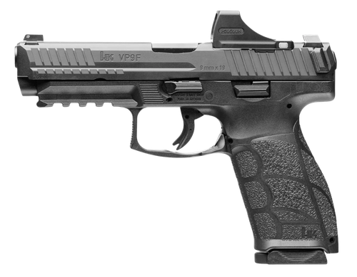 HK VP9 A1 Holosun SCS 9mm,4.53" Barrel, Serrated Optic Slide, Black, Picatinny Rail, Interchangeable Backstrap, 10rd